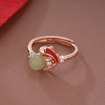 Buddha Stones Copper Koi Fish Success Pearl Inspired Adjustable Open Ring - image 7