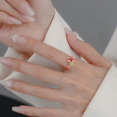 Buddha Stones Copper Koi Fish Success Pearl Inspired Adjustable Open Ring - image 15