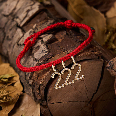 Buddha Stones 777 444 333 222 111 Angel Number Red String Jade Protection Braided Bracelet - image 2