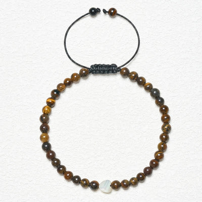 Buddha Stones Natural Small Tiger Eye Beads Love Heart Power String Bracelet - image 1