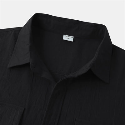 Buddha Stones Summer Casual Solid Buttons Men's Short Sleeve Shirts With Decorative Pockets - image 10