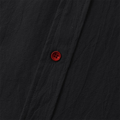 Buddha Stones Summer Casual Solid Buttons Men's Short Sleeve Shirts With Decorative Pockets - image 12