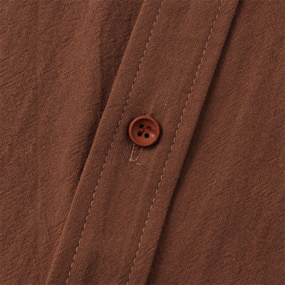 Buddha Stones Summer Casual Solid Buttons Men's Short Sleeve Shirts With Decorative Pockets - image 34