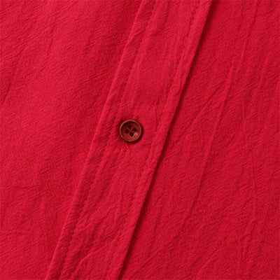 Buddha Stones Summer Casual Solid Buttons Men's Short Sleeve Shirts With Decorative Pockets - image 76