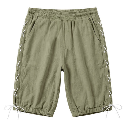 Buddha Stones Summer Casual Drawstring Side Slit Solid Bermuda Shorts Men's Straight Leg Pants With Pockets - OliveDrab - US/UK/AU44，EU54 (3XL) - image 25