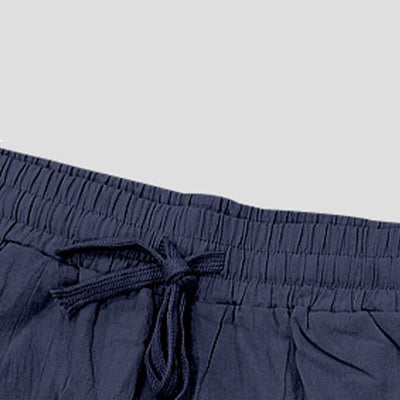 Buddha Stones Summer Casual Drawstring Side Slit Solid Bermuda Shorts Men's Straight Leg Pants With Pockets - image 46