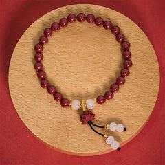 Buddha Stones Cinnabar Lotus Enlightenment Bracelet - 6mm Cinnabar(Wrist Circumference:14–15 cm) - image 0