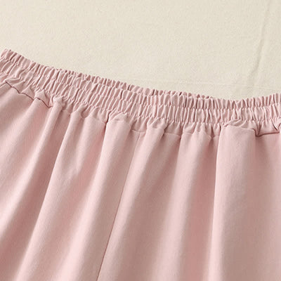 Buddha Stones Spring Casual Solid Cotton Ruffle Hem Women's Wide Leg Pants With Pockets - image 15