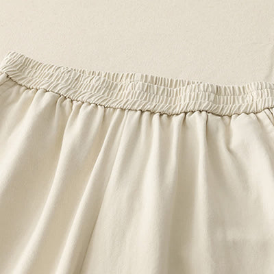 Buddha Stones Spring Casual Solid Cotton Ruffle Hem Women's Wide Leg Pants With Pockets - image 7