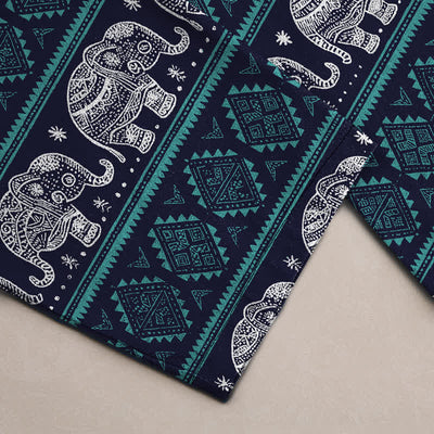 Buddha Stones Cotton Elephant Geometric Stripe Pattern Men's Tapered Pants With Pockets - image 2