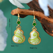 Foviel Song Brocade Colorful Tone Floral Prosperity Drop Earrings