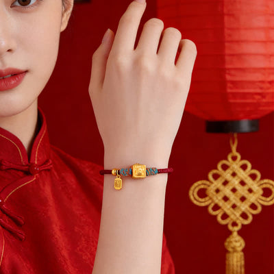 Buddha Stones Handmade Three Harmony Chinese Zodiac Protection Red String Bracelet - image 15