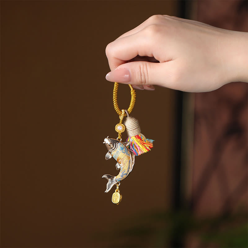 FREE Today: Prosperity and Wealth Song Brocade Koi Fish Keychain - Gold - image 4