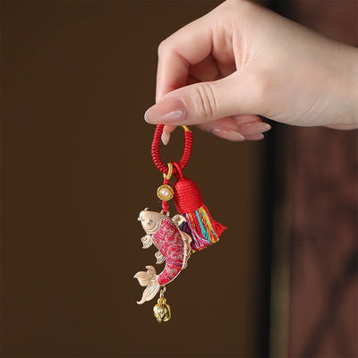 FREE Today: Prosperity and Wealth Song Brocade Koi Fish Keychain - Red - image 0