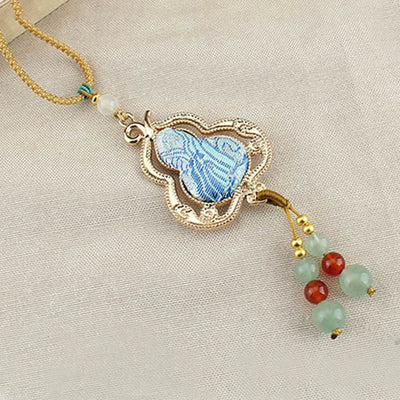 Buddha Stones Song Brocade Gourd Health Necklace - image 6