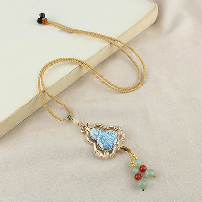 Buddha Stones Song Brocade Gourd Health Necklace - image 4