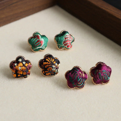 Buddha Stones Song Brocade Flower Balance Earrings - image 6