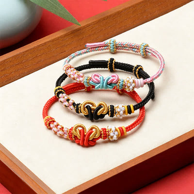 Buddha Stones Handmade Woven Butterfly Luck Adjustable String Bracelet - image 12