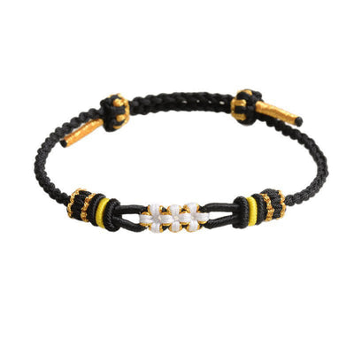 Buddha Stones Handmade Peach Blossom Knot Adjustable String Luck Bracelet - image 6