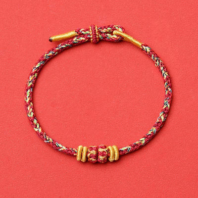 Buddha Stones Hand-Woven Red String Koi Fish Flower Protection Bracelet - Maroon - No Accessory - image 23
