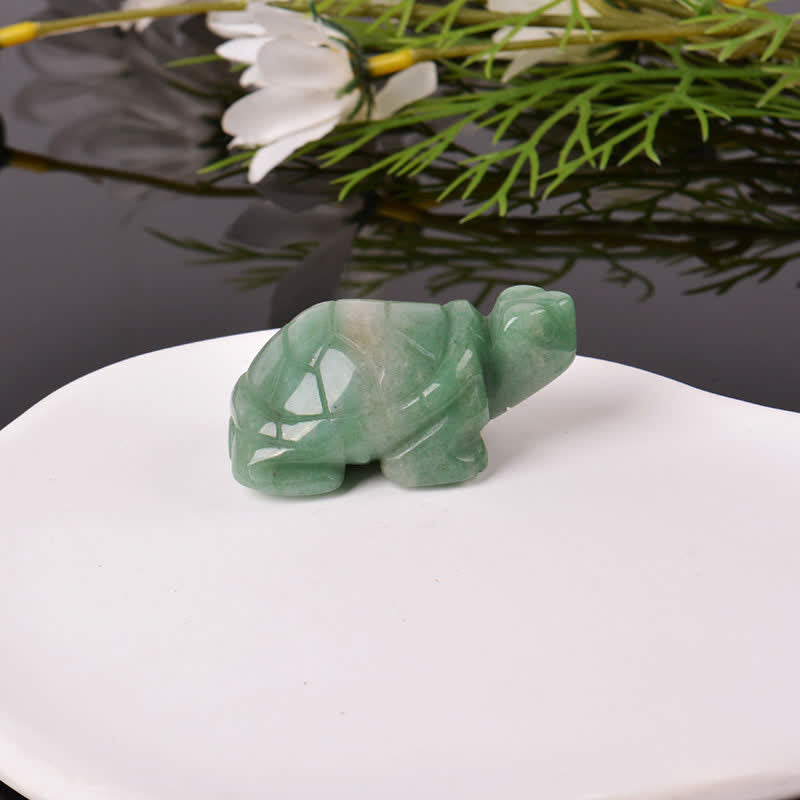 Buddha Stones Natural Green Aventurine Turtle Wisdom Crystal & Stone Decor - image 2