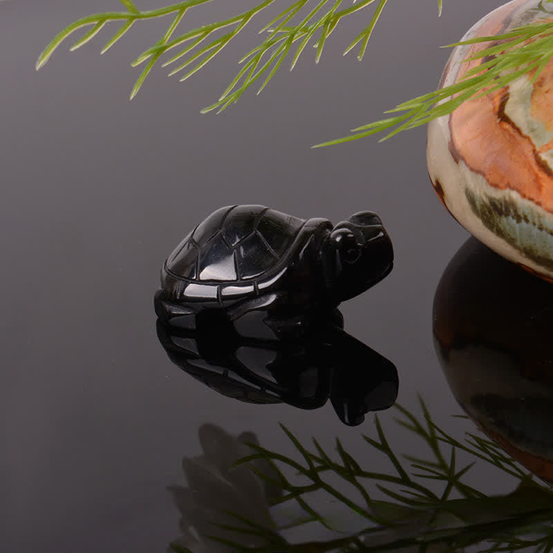 Buddha Stones Natural Green Aventurine Turtle Wisdom Crystal & Stone Decor - Black Onyx(Protection ♥ Fortune) - image 41