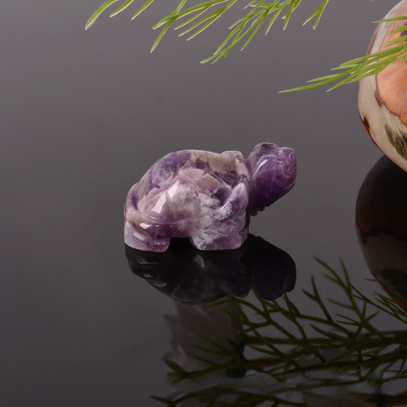 Buddha Stones Natural Green Aventurine Turtle Wisdom Crystal & Stone Decor - Amethyst(Balance ♥ Relieves stress) - image 33
