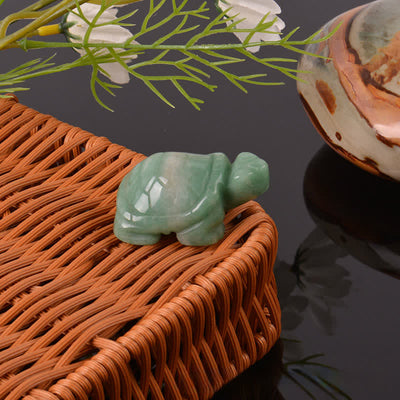 Buddha Stones Natural Green Aventurine Turtle Wisdom Crystal & Stone Decor - image 1