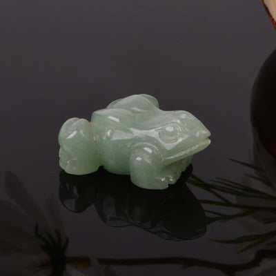 Buddha Stones Natural Green Aventurine Clear Quartz Frog Wealth Crystal & Stone Decor - Green Aventurine(Luck ♥ Positivity) - image 0