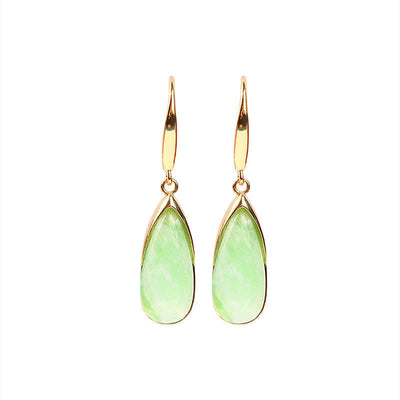 FREE Today: Prosperity and Luck Jade Teardrop Vintage Gold Tone Earrings - image 4