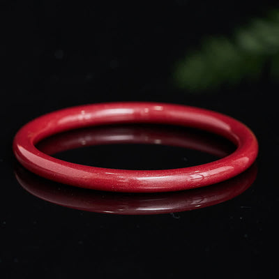 Buddha Stones Cinnabar Plain Heart Sutra Calm Bracelet Bangle - image 1