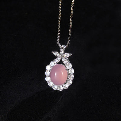 Buddha Stones Natural Green Chalcedony Pink Chalcedony Flower Courage Necklace - Pink Chalcedony(Forgiveness♥Optimism) - image 5