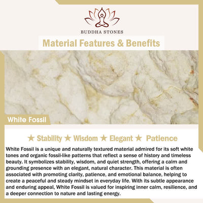 Buddha Stones 3pcs "Return to Stillness" White Fossil Grounding Bracelet Includes Gift Message Card - image 6