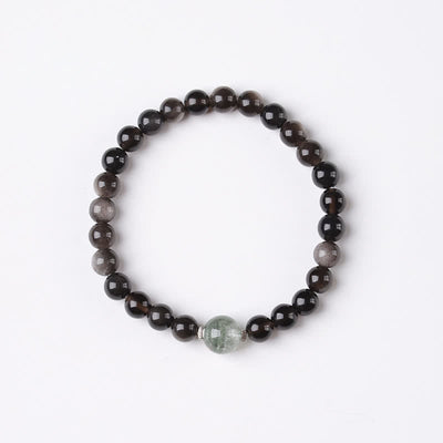 Buddha Stones Black Obsidian Grounding Hand-Woven New Chinese Round Bracelet - image 12