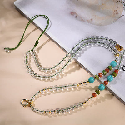 Buddha Stones Handcrafted Clear Quartz Round-Bead Gourd Healing Multi Wear Necklace - image 1