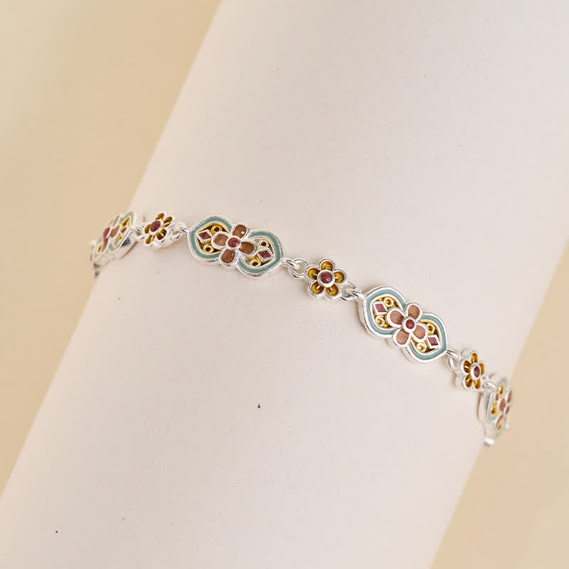 Buddha Stones Copper Enamel Floral Pattern Healing Bracelet - image 2