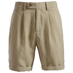 Buddha Stones Summer Casual Classic Zipper Button Solid Bermuda Shorts Men's With Pockets - Tan - US/UK/AU42，EU52 (2XL) - image 0