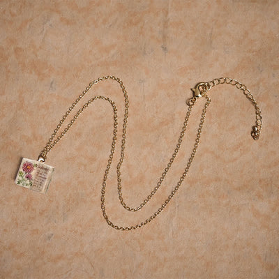 Buddha Stones Copper Birth Flower Strengthen Book Design Balance Pendant Necklace - image 36