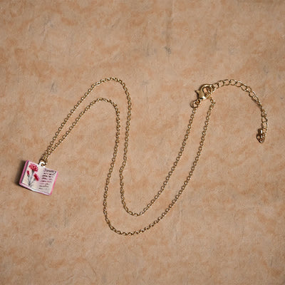 Buddha Stones Copper Birth Flower Strengthen Book Design Balance Pendant Necklace - image 8