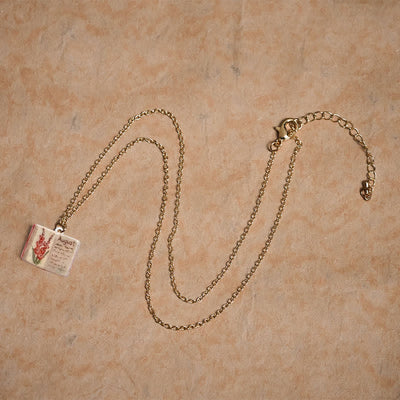 Buddha Stones Copper Birth Flower Strengthen Book Design Balance Pendant Necklace - image 32