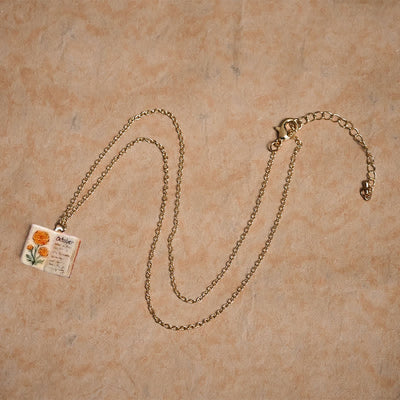 Buddha Stones Copper Birth Flower Strengthen Book Design Balance Pendant Necklace - image 40