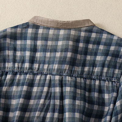 Buddha Stones Summer Vintage Button Up Plaid Women's Short Sleeve Shirts - image 11