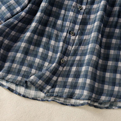 Buddha Stones Summer Vintage Button Up Plaid Women's Short Sleeve Shirts - image 14