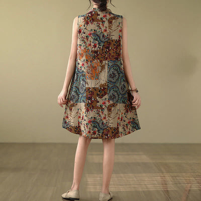 Buddha Stones Summer Paisley Floral Women's Summer Sleeveless Dress With Pockets - image 5