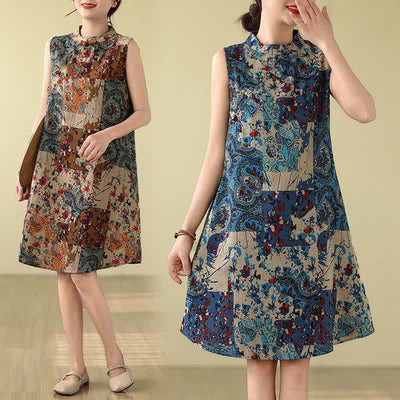 Buddha Stones Summer Paisley Floral Women's Summer Sleeveless Dress With Pockets - image 19