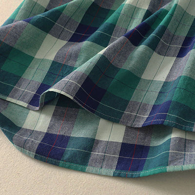 Buddha Stones Summer Casual Crew Neck Plaid Pattern Women's Sleeveless Shirts Tank Top - image 3