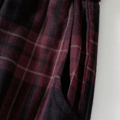 Buddha Stones Spring Casual Drawstring Plaid Pattern Elastic Waist Cropped Women's Harem Pants With Pockets - image 15