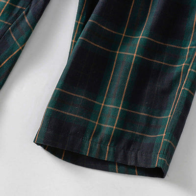 Buddha Stones Spring Casual Drawstring Plaid Pattern Elastic Waist Cropped Women's Harem Pants With Pockets - image 9
