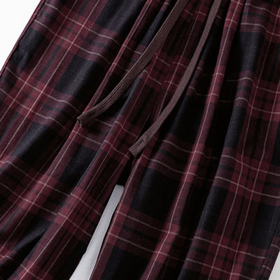 Buddha Stones Spring Casual Drawstring Plaid Pattern Elastic Waist Cropped Women's Harem Pants With Pockets - image 16