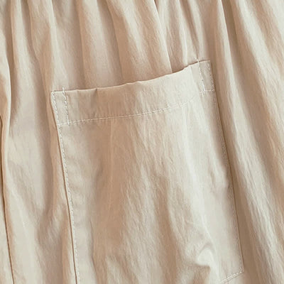 Buddha Stones Spring Summer Casual Drawstring Solid Cropped Women's Wide Leg Pants With Pockets - image 9